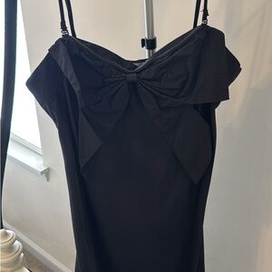 a new day Black Midi Dress with Bow Detail